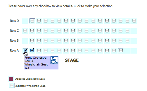 Select your own Seat Ticketing