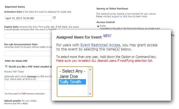 ThunderTix | Event Restricted Access - Assign Users to Events