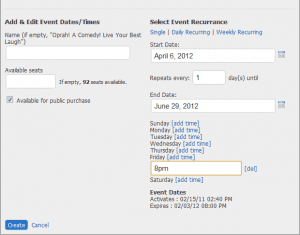 Extend an Event with more dates