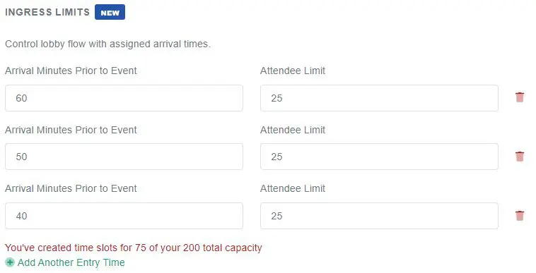 Ingress Time Slots