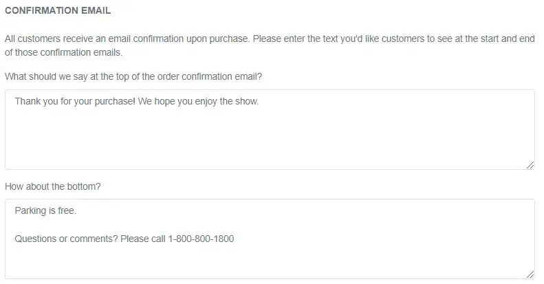 Event Confirmation Email