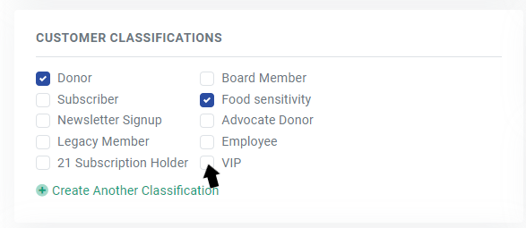 Add a customer classification