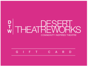 An example of a custom branded gift card image for community theatre.
