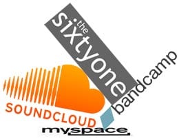 Myspace logo shown beneath SoundCloud, thesixtyone, and BandCamp logos
