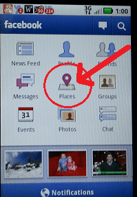 Check In using Facebook Places