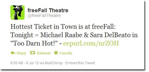 freeFall Theatre Twitter