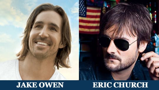 Country music stars Jake Owen and Eric Church 