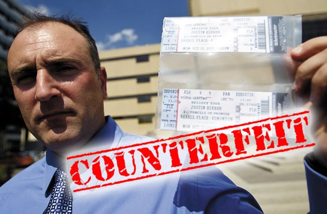 counterfeit tickets