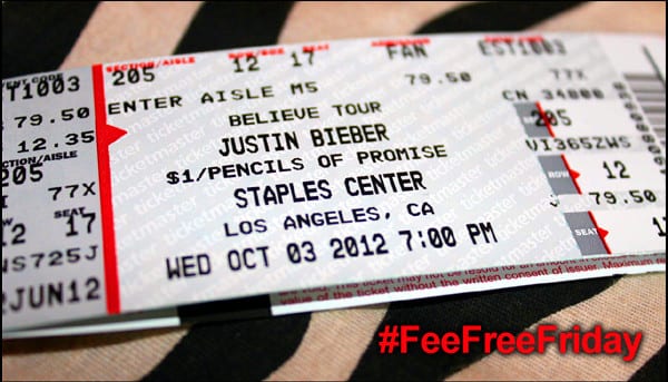 Justin Bieber Concert Ticket fees
