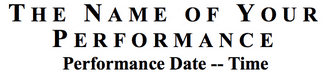 Performance Date and Time