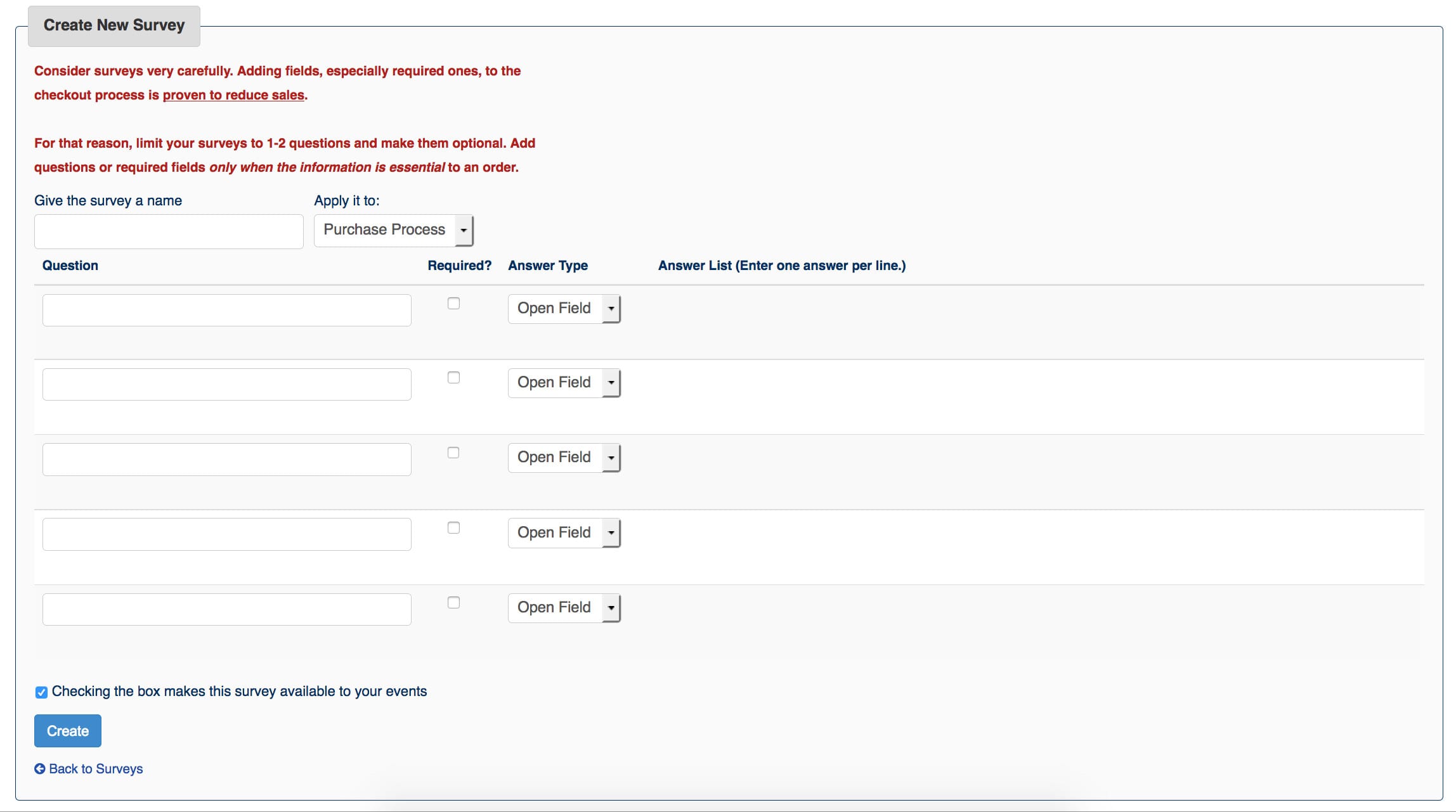 Surveys A Thundertix How To Guide - survey creation