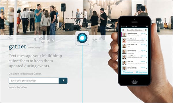 Mailchimp Gather iphone app for events