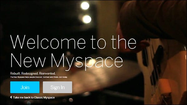 failed re-launch of Myspace