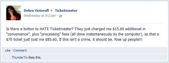 angry about ticket fees