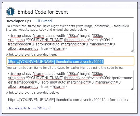 ThunderTix | Embed Codes To Sell More Tickets on Partner Websites