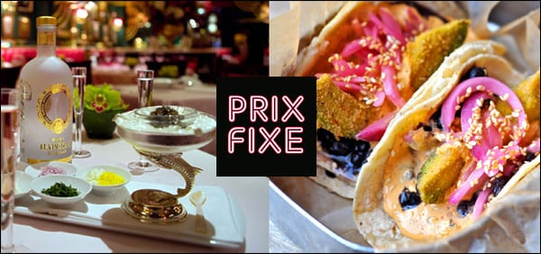 prix fixe menu tickets