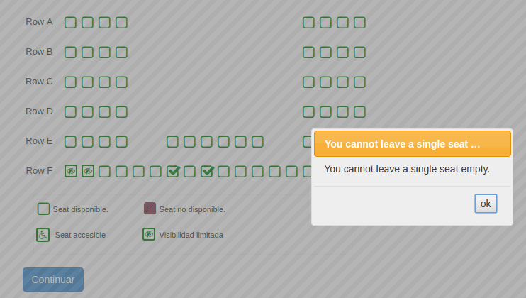 Empty Seating Chart