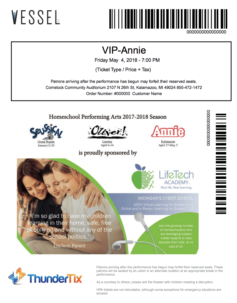 Electronic PDF Ticket Printing, eTickets, Online Event Ticketing