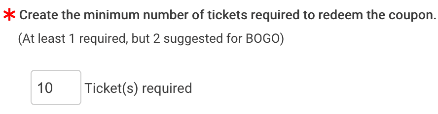 ticket minimum