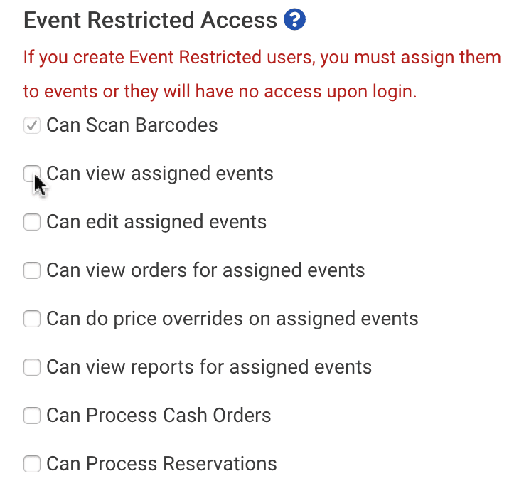 Event Restricted Access