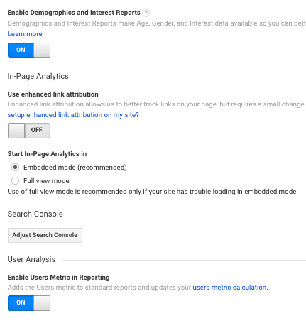 Property Settings Demographics