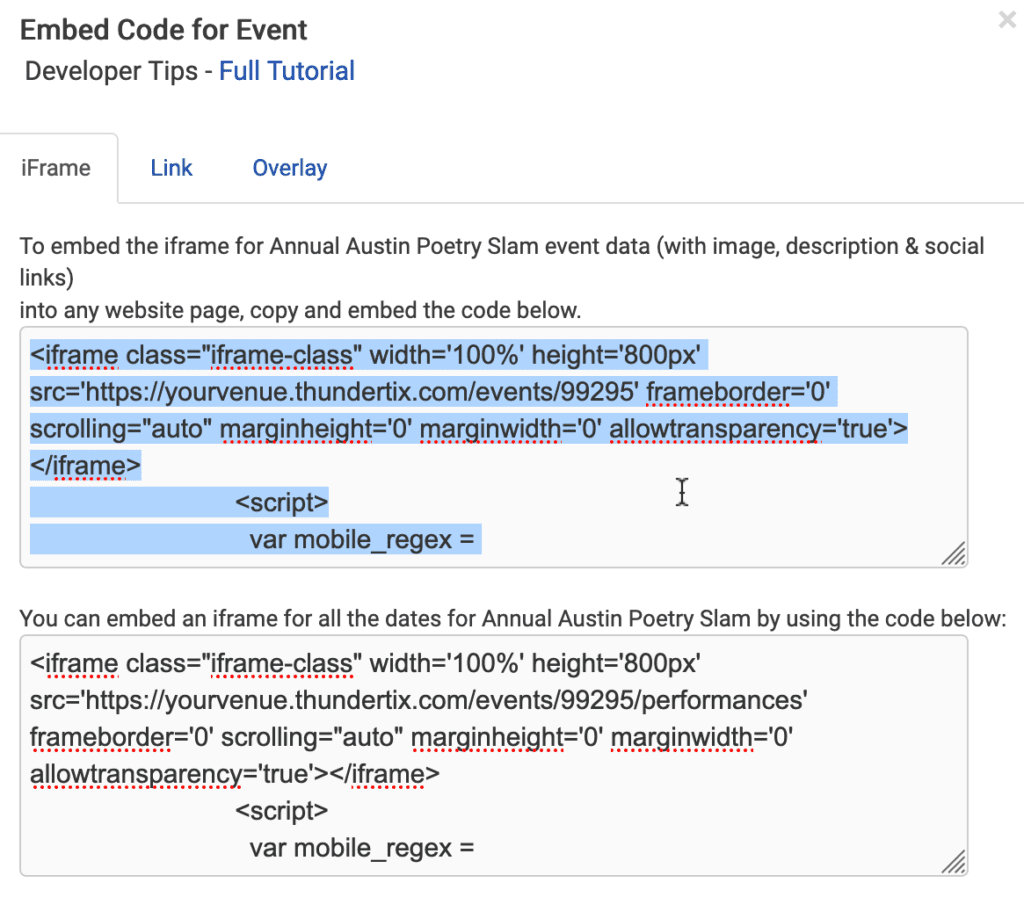 How to Set Up a Ticket Selling Website - Embedding Your Events image.