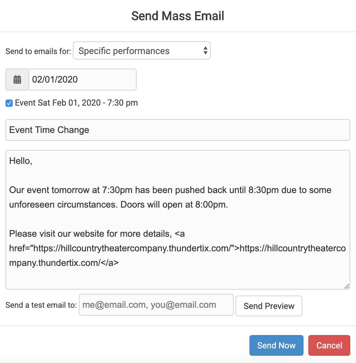Event Mass Mail