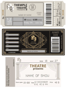 thermal tickets printed in three different sizes