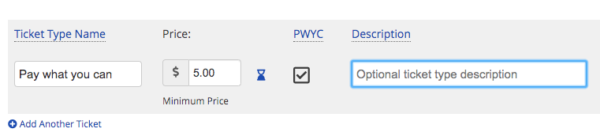 PWYC, Pay What You Can - event ticket pricing
