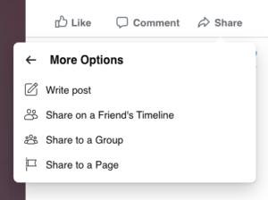 Crosspost to another Facebook page once your live event stream is finished. Click Share represented by the arrow icon then More Options > Share to a Page