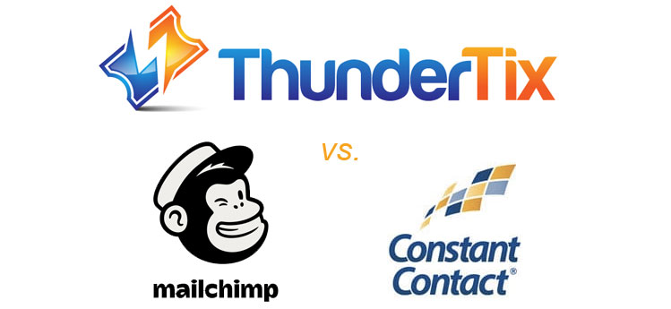ThunderTix mass email service for events compared to mailchimp and constant contact