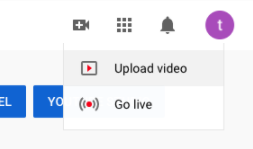 youtube add video icon for live streaming