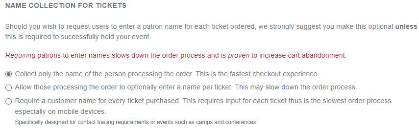 Name Collection For Tickets