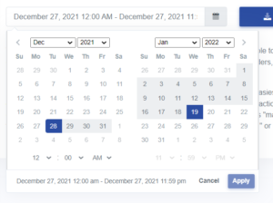 Events Reconciliation Report Date Range