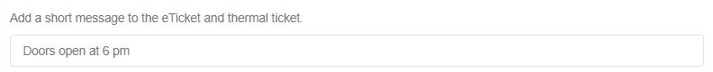 Short message on eTicket