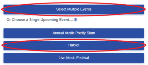 Select events to scan 