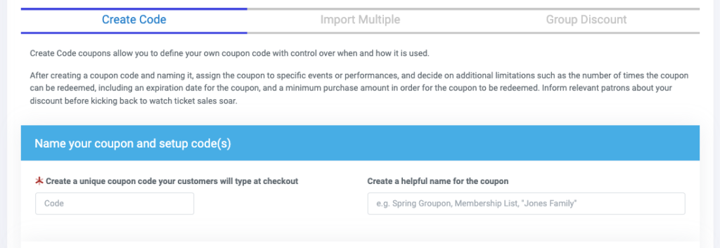 Create discounts and event promo codes