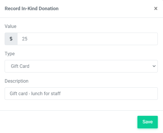 In-Kind donations 