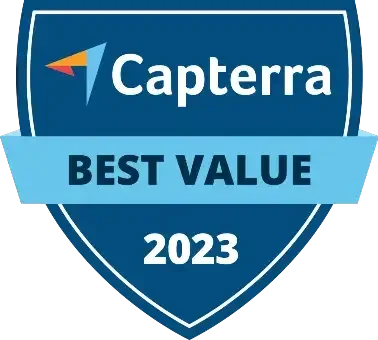 Best box office software per Capterra Best Value 2023 badge awarded to ThunderTix as the best ticketing platform